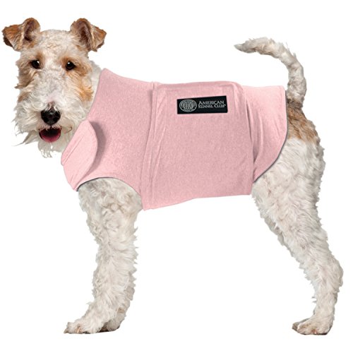 AKC - American Kennel Club Anti Anxiety and Stress Relief Calming Coat for Dogs, Essential for Thunderstorm season and 4th of July Fireworks- Pink, Large