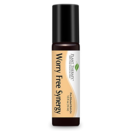 Worry Free (Stress Free) Synergy Pre-diluted Essential Oil Roll-on 10 Ml (1/3 Fl Oz). Ready to Use! (Blend Of: Lavender, Marjoram, Ylang Ylang, Sandalwood, Vanilla and Roman Chamomile)