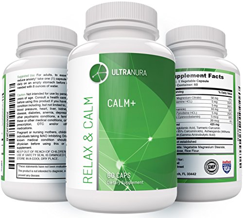 CALM+ Natural Anxiety Relief Nootropics - BUY 3 GET 20% OFF | BUY 2 GET 10% - Relaxation and Stress Reduction - 100% Herbal Stress Management & Anti Anxiety - with Biotin, Gaba, Magnesium & L-Theanine