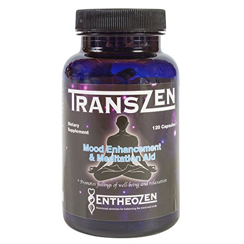 TransZen Mood Enhancement and Meditation Aid, Reduce Stress and Anxiety, Anti Depression, with 5HTP, Addiction Recovery, Mental Focus and Energy. 120 capsules Entheozen