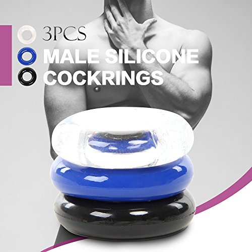 Petbly(TM) 3pcs Male Silicone Cockrings p e n i s Rings Stronger Harder Erections Longer Pleasure for s e xual Life