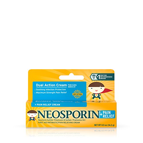 Neosporin First Aid Antibiotic + Pain Relief Cream For Kids, .5 Oz (pack of 3 )