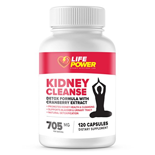 Life Power Labs-Natural Kidney Cleanse Supplement - Detox and Support Formula with Cranberry Extract - Promotes Kidney Health, Cleansing, Support Bladder and Urinary Tract. 120 Vegetarian Capsules