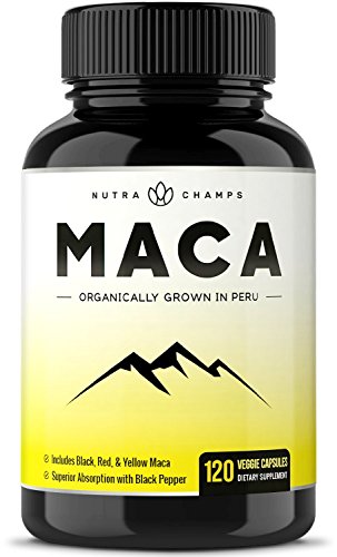 Organic Maca Root Powder Capsules - 1000mg Peru Grown - Energy, Fertility & Sex Health Supplement for Men & Women - Vegan Pills - Gelatinized + Black Pepper Extract for Superior Results