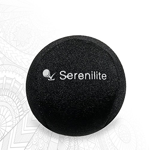 Serenilite Hand Therapy Stress Ball - Optimal Stress Relief - Great for Hand Exercises and Strengthening - FREE PDF Therapeutic Coloring Book - Jet Black