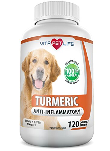 Turmeric for Dogs, Curcumin Anti Inflammatory Supplement, Antioxidant, Promotes Pet Mobility, Pain Relief and Brain Health, Prevents Joint Pain, Inflammation and Arthritis, 100% Natural. (120 chews)