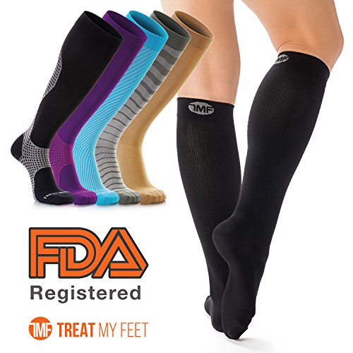 Compression Socks for Men & Women, Soft & Comfortable Knee High Compression Stockings Help Relieve Leg & Foot Pain - Graduated to Boost Circulation & Reduces Edema Swelling, Runner Recommended - XL