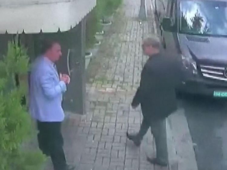 Jamal Khashoggi enters the Saudi consulate in Istanbul