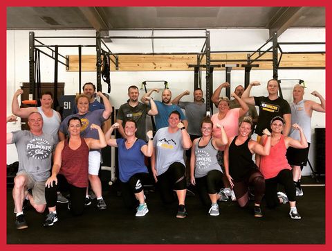 group of people in the gym