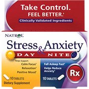 Natrol Stress and Anxiety - Day and Night Tablets, 60-Count