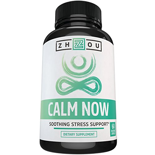 CALM NOW Anxiety Relief and Stress Support Supplement - Herbal Blend Keeps Busy Minds Relaxed, Focused & Positive - Promotes Serotonin Increase - 5-HTP, B Vitamins, L-Theanine, St. Johns Wort & More