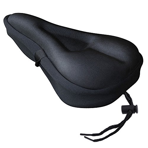 Zacro Gel Bike Seat - BS031 Extra Soft Gel Bicycle Seat - Bike Saddle Cushion with Water&Dust Resistant Cover (Black)