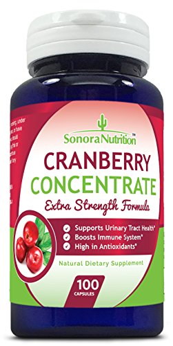 Sonora Nutrition Cranberry Pills Extra Strength Formula Equal to 15,000 mg of Fresh Cranberries, 100 Capsules