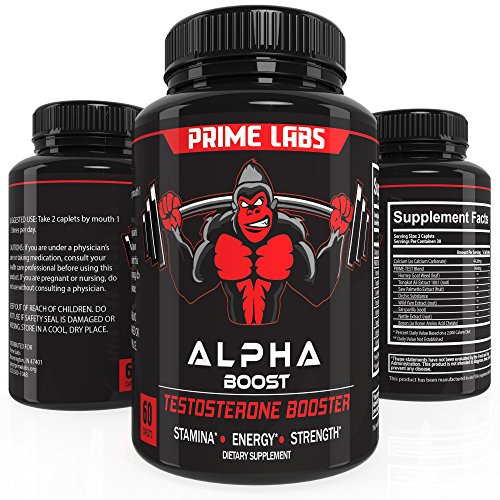 Alpha Boost Testosterone Booster for Strength and Energy, Over The Counter Male Enhancement Pills that Build Muscle Fast, Boost Libido and Burn Fat