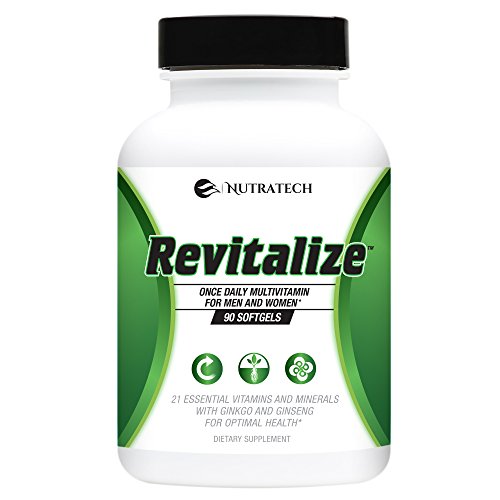 Revitalize - Powerful One A Day Multivitamin for Men and Women with 21 Essential Nutrients and Minerals for Optimal Health with Ginkgo and Ginseng.