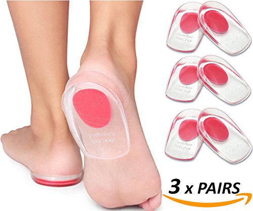 Armstrong Amerika Heel Pain Inserts Silicone Gel Insole Pads Heel Cups Protectors for Plantar Fasciitis Sore Feet Bruised Heel Foot Pain Bone Spurs Treatment & Relief Gels (Small)