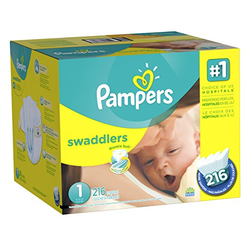 Pampers Swaddlers Newborn Diapers Size 1, 216 Count