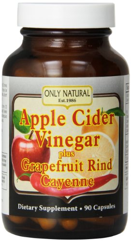 Only Natural Apple Cider Vinegar Plus Grapefruit Rind Cayenne Capsules, 90-Count