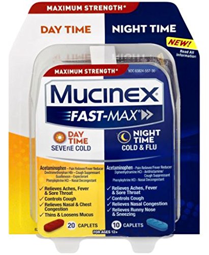 Mucinex Fast-Max Day/Night Severe Cold & Flu Caplets, 30ct