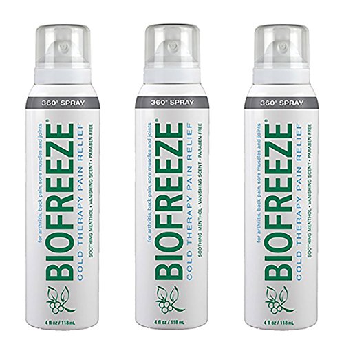 Bio Freeze Cold Therapy Pain Relief 360 Degree Spray, 4 Ounce (Pack of 3)