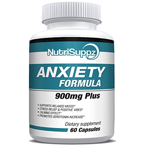 Anti Anxiety Formula 900mg With Gaba, L-Theanine, 5-HTP, Ashwagandha, Magnesium Oxide, St. John's Wort, Chamomile - Positive Mood, Relaxed Mind, Promote Higher Serotonin, Live In Peace & Happiness