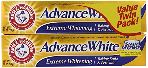 Arm & Hammer Advance White Extreme Whitening Baking Soda and Peroxide Toothpaste, 6 Ounce, Twin Pack