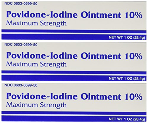Major Pharmaceuticals Povidine Iodine Usp First Aid Ointment for Cuts, Scrapes and Burns, 3 Count