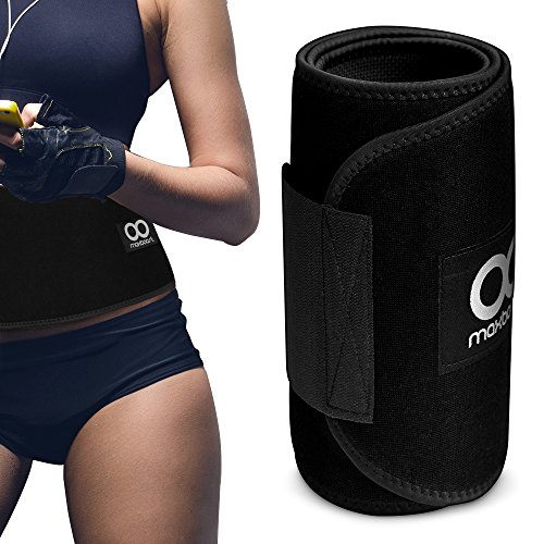 Waist Trimmer, Maxboost Premium Weight Loss Ab Belt for Men & Women [Black, Classic Medium] Workout Sweat Enhancer Exercise Adjustable Wrap for Stomach- Enjoy Sweet Abdominal Muscle & Back Support