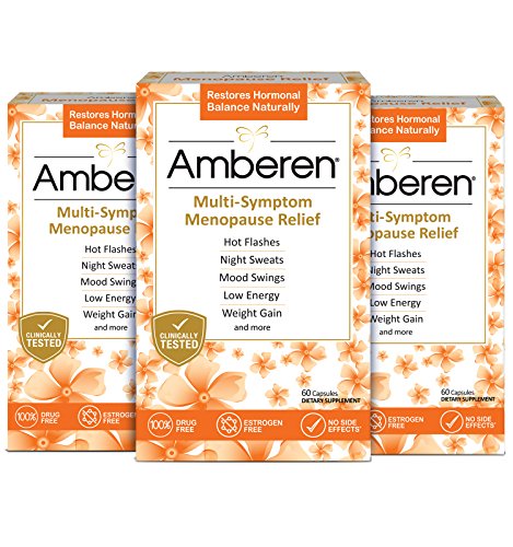 Amberen - Menopause Relief Supplement for Hot Flashes, Irritability, Sleeplessness, Low Libido, Joint & Muscle Pain and Other Symptoms of Menopause (3-months course)