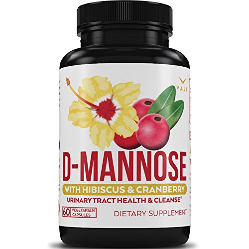 D Mannose Urinary Tract Infection Formula - Triple Strength with Organic Cranberry 50:1 Concentrate & Hibiscus for Healthy Bladder Function, Natural Yeast Cleanse, & UTI Support - 60 Veggie Capsules