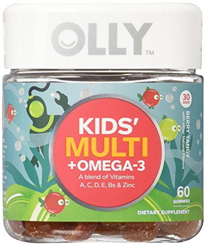OLLY Kids Multi-Vitamin and Omega 3 Gummy Supplements, Berry Tangy, 60 Count