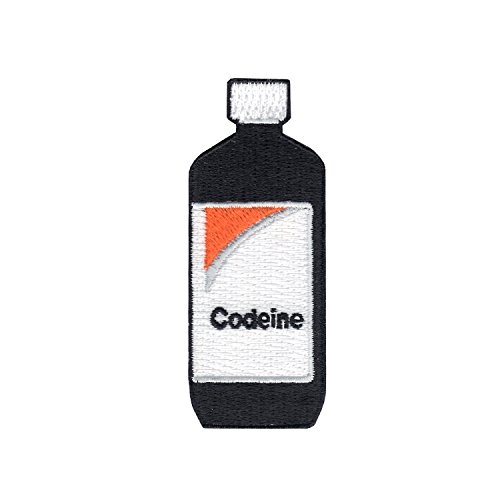 Codeine Bottle Emoji Motif Iron On Embroidered Applique Patch