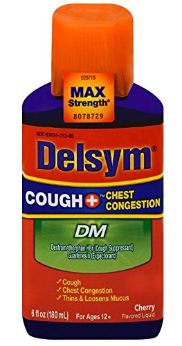 Delsym Adult DM Cough + Chest Congestion Relief Liquid, Cherry, 6oz