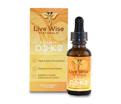 Vitamin D3 with K2 Liquid Drops, All Natural, Non GMO, 1208IU D3 and 25mcg K2 (MK7) Per Serving, Strengthen Bones, Boost Immune System and Energy Levels, with or without Peppermint Oil