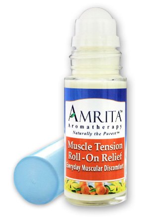 Muscle Tension Roll-On Relief - Natural Muscle Relaxer- Including Therapeutic Grade Essential oils - Organic Lotion Base - SIZE: 30ML : AMRITA Aromatherapy