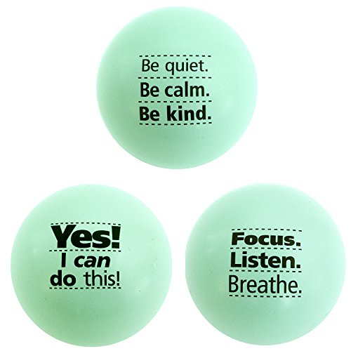 Teacher Peach Motivational Stress Ball Assortment Stress Relief Toys for Kids and Adults - Best as Inspirational Teacher Gift or Office Gift for Coworkers - 3 Pack, Green (7 Colors Available)