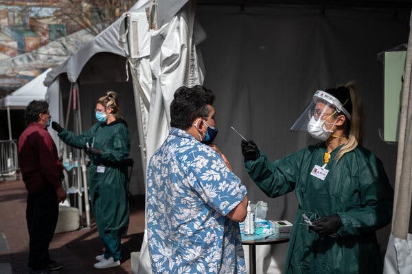 Testing at a site by the 24th Mission Bart Station in San Francisco in early March.