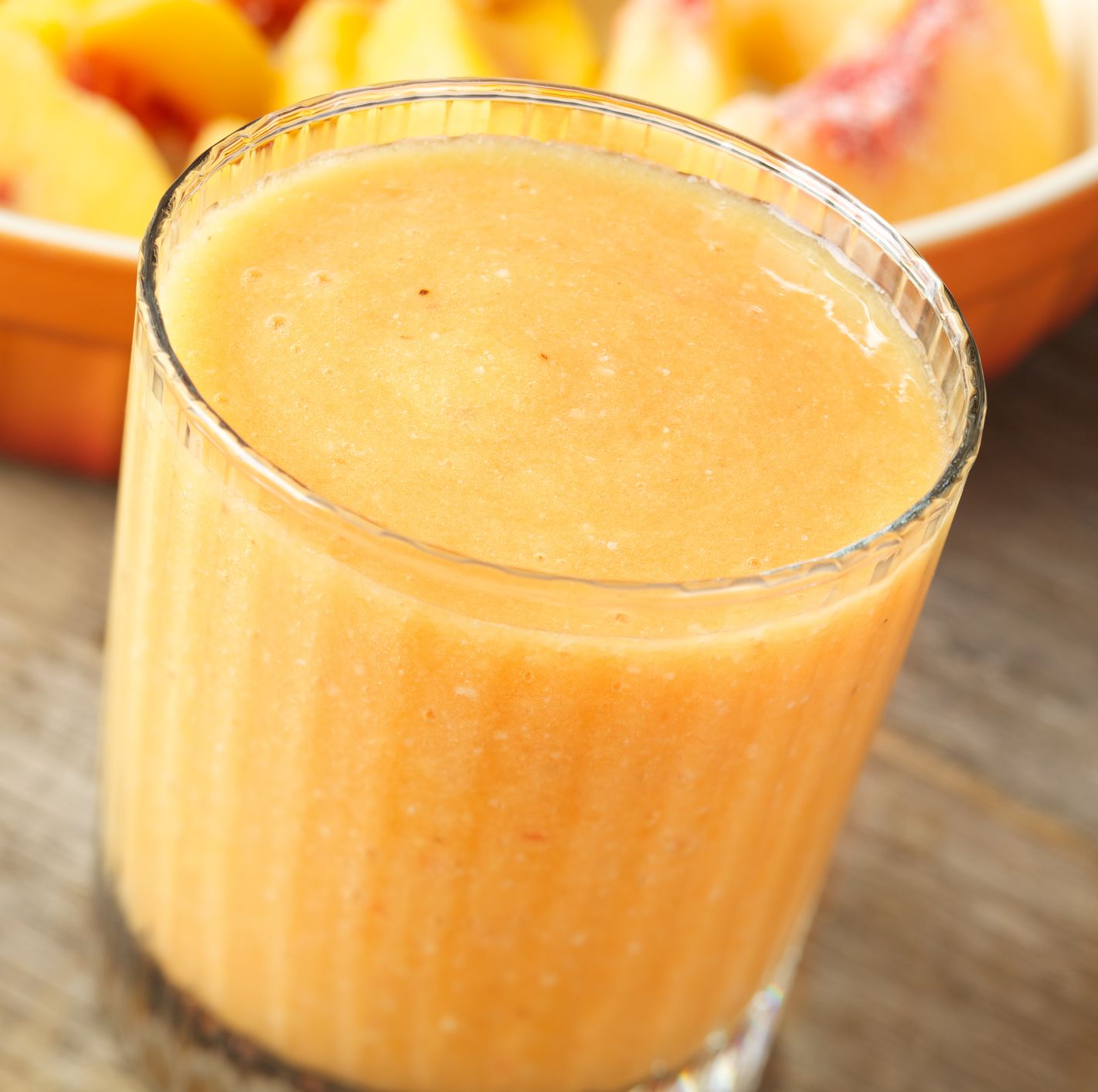 Frozen peach smoothie drink
