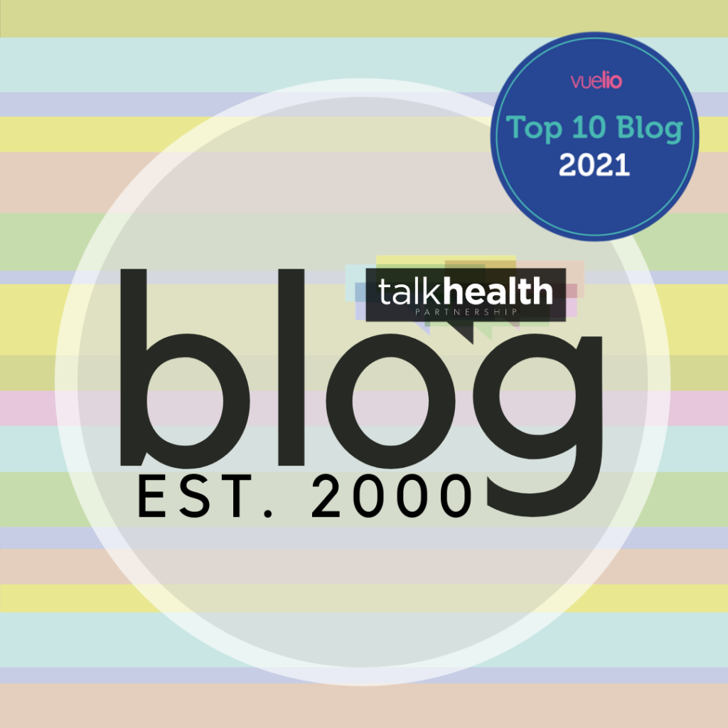 talkhealth logo with top 10 healthcare blog accolade 